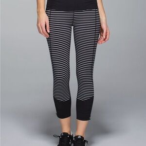 lululemon athletica Runday Black and White Reflective Leggings
